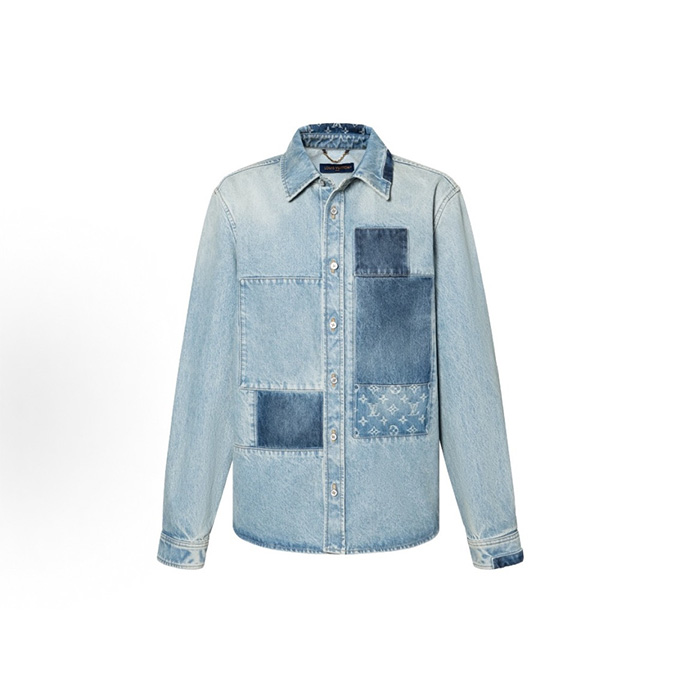 louis vuitton patchwork monogram denim shirt jacket